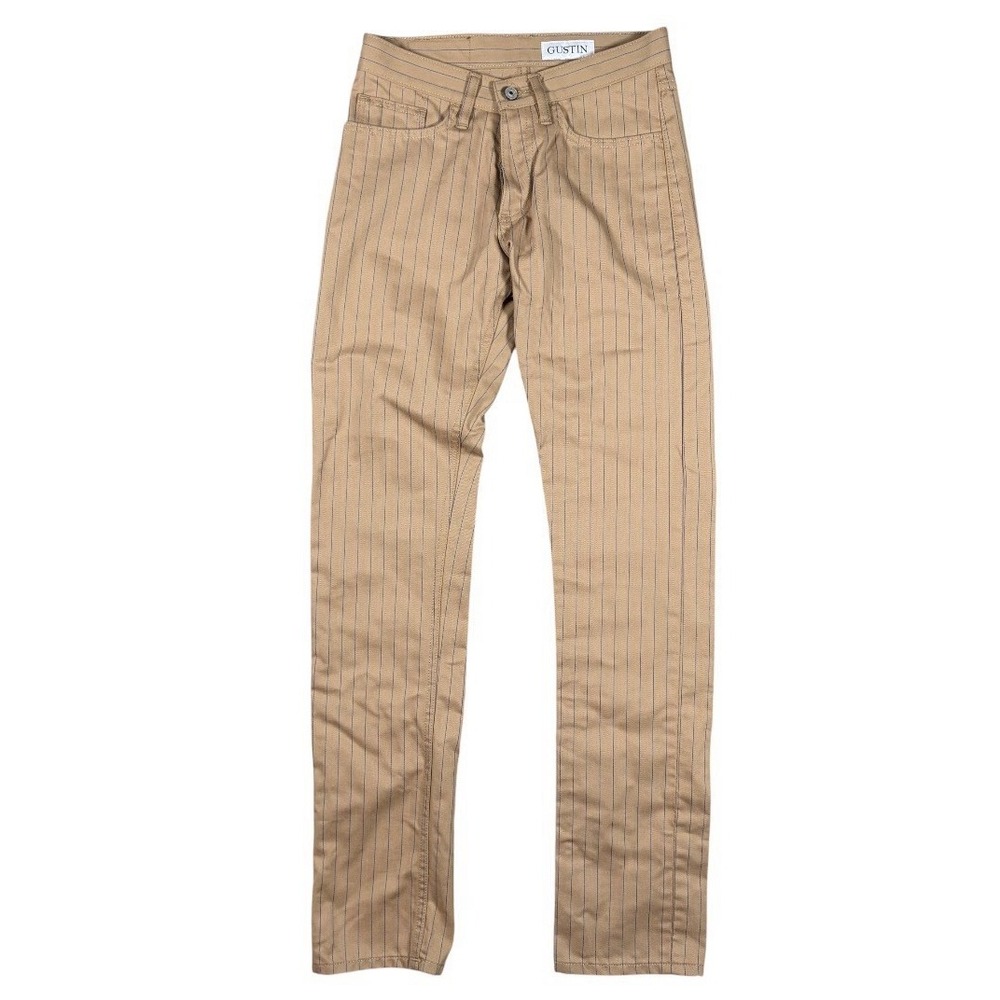 Gustin Japan Pinstripe Herringbone 5-Pocket Jeans Beige #103 Sz 30(29)x33 NWOT